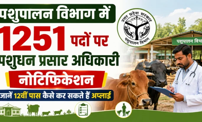 पशुपालन विभाग में 1251 पदों पर बंपर भर्ती, 12वीं पास उम्मीदवार ऐसे करें आवेदन