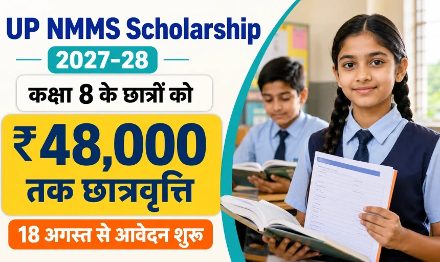 UP NMMS Scholarship 2027-28: कक्षा 8 के छात्रों को ₹48,000 तक छात्रवृत्ति, 18 अगस्त से आवेदन शुरू