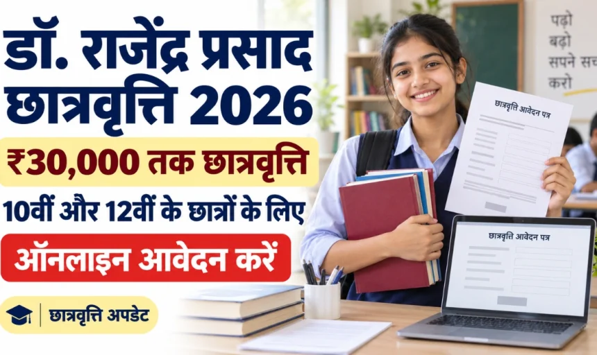 Dr Rajendra Prasad Scholarship 2026: 10वीं 12वीं छात्रों के लिए ₹30,000 तक स्कॉलरशिप
