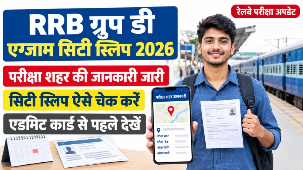 RRB Group D Exam City Slip 2026