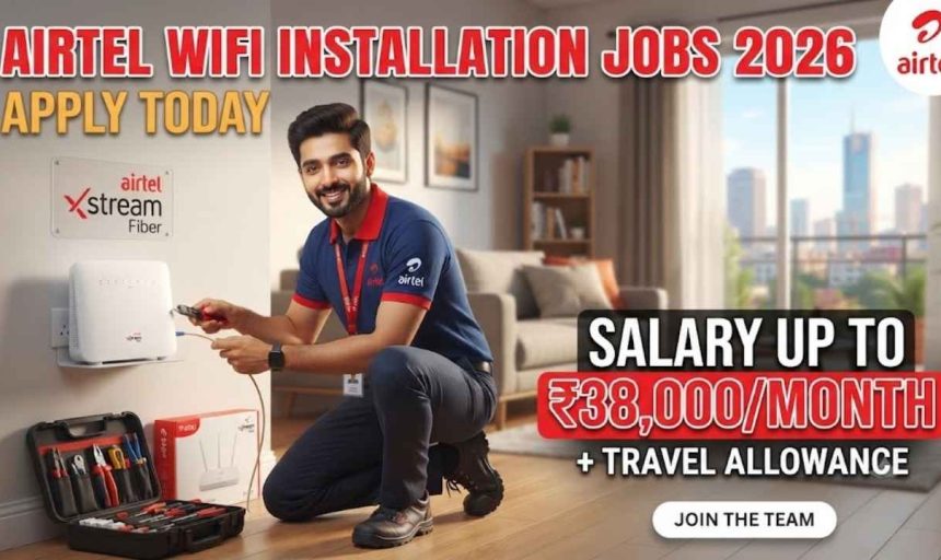 Airtel WiFi Installation Jobs 2026: Apply Today – Salary Up to ₹38,000/Month + Travel Allowance