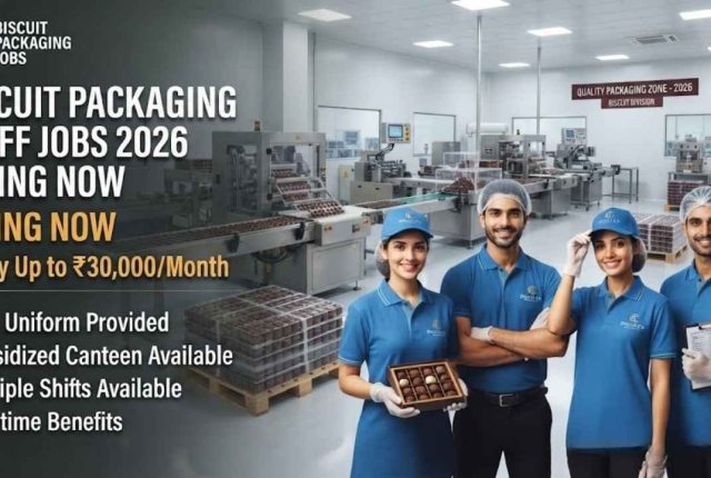 Biscuit Packing Staff Jobs 2026: Hiring Now – Earn Up to ₹30,000/Month + Overtime Benefits