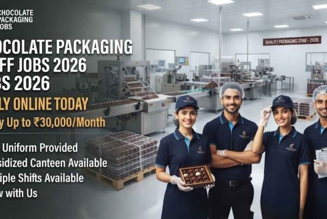 Chocolate Packing Staff Jobs India 2026: Apply Online Today – Salary Up to ₹30,000/Month + Free Uniform