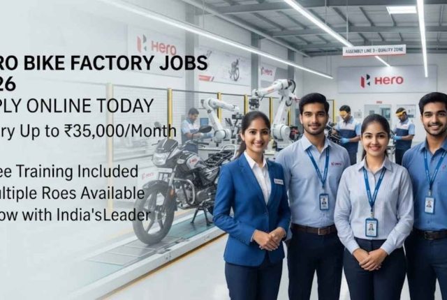 Hero Bike Factory Jobs 2026: Apply Online Today – Salary Up to ₹35,000/Month + Free Training