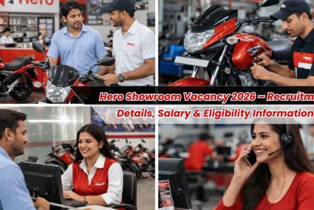 Hero Showroom Vacancy 2026 – Recruitment Details, Salary & Eligibility Information