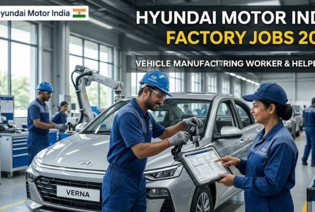 Hyundai Motor India Factory Jobs 2026 – Vehicle Manufacturing Worker & Helper Jobs Apply Online