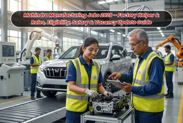 Mahindra Manufacturing Jobs 2026 – Factory Helper & Roles, Eligibility, Salary & Vacancy Update Guide