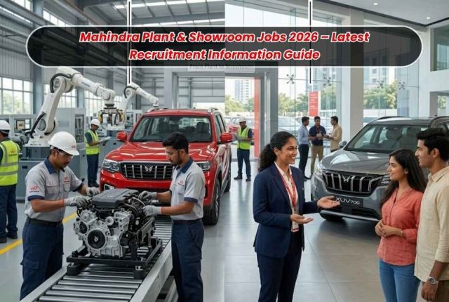 Mahindra Plant & Showroom Jobs 2026 – Latest Recruitment Information Guide