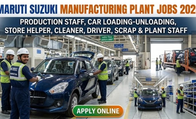 Maruti Manufacturing Plant Job 2026 – Production Staff, Loading-Unloading, Store Helper, Cleaner, Driver, Scrap & Plant Staff Apply Online