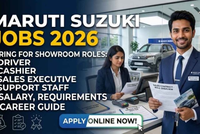 Maruti Showroom Jobs 2026 – Driver, Cashier, Sales & Support Staff Hiring