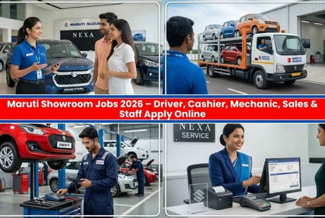 Maruti Showroom Jobs 2026 – Driver, Cashier, Mechanic, Sales & Staff Apply Online