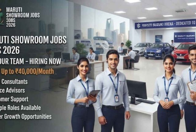 Maruti Showroom Jobs 2026 – Salary Up to ₹40,000/Month | Sales, Service & Staff Hiring