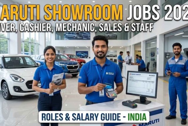 Maruti Showroom Jobs 2026 – Driver, Cashier, Mechanic, Sales & Staff Recruitment