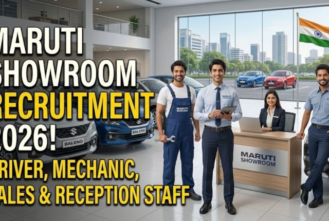 Maruti Showroom Recruitment 2026 – Driver, Mechanic, Sales & Reception Staff