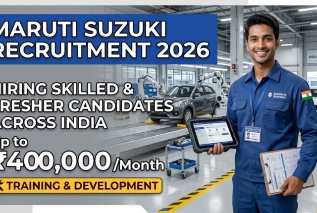 Maruti Suzuki Recruitment 2026: Hiring Skilled & Fresher Candidates Across India