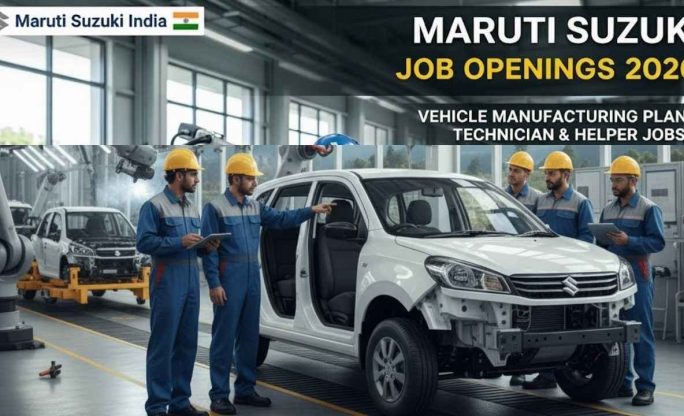 Maruti Suzuki Job Openings 2026 – Vehicle Manufacturing Plant Technician & Helper Jobs Apply Online