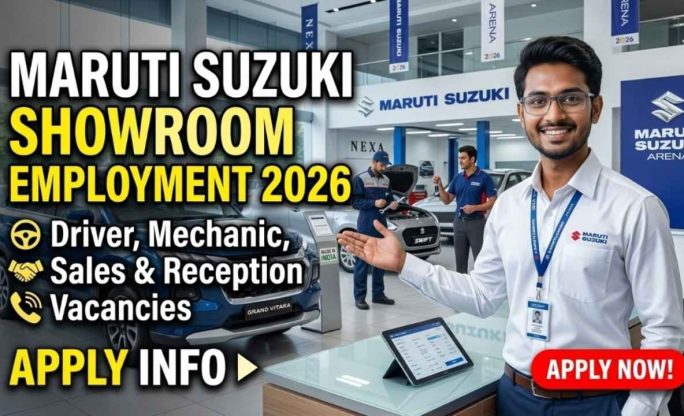 Maruti Suzuki Showroom Employment 2026 – Driver, Mechanic, Sales & Reception Vacancies