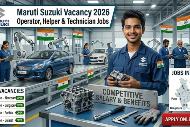 Maruti Suzuki Vacancy 2026 – Operator, Helper & Technician Jobs Apply Online
