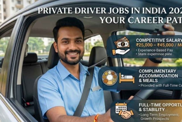 Personal Driver Jobs in India 2026 – Salary, Food, Stay & Full-Time Opportunities