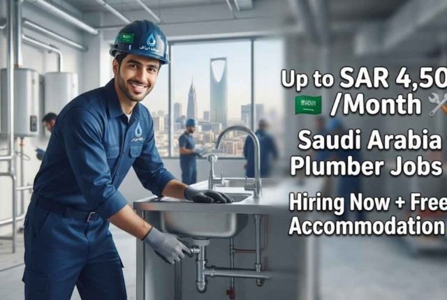 Saudi Arabia Plumber Jobs 2026: Hiring Now – Earn Up to SAR 4,500/Month + Free Accommodation