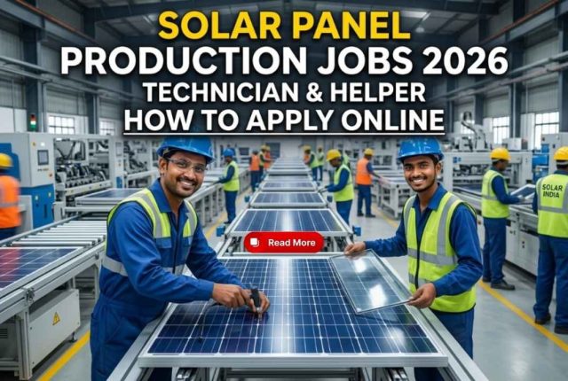Solar Panel Production Jobs 2026 – Technician & Helper How to Apply Online
