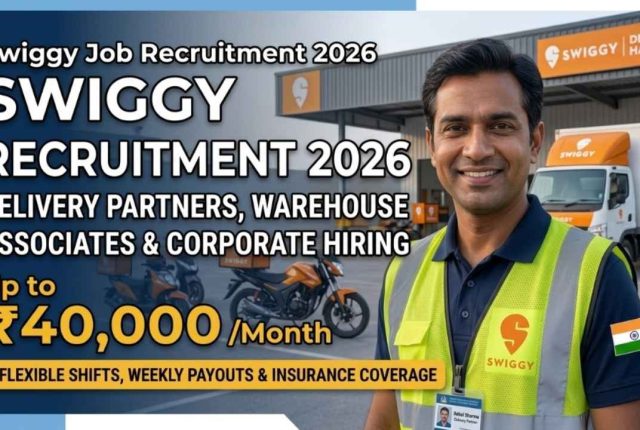 Swiggy Jobs 2026 – Salary Up to ₹40,000/Month | Delivery, Warehouse & Corporate Hiring