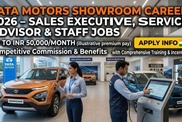 Tata Motors Showroom Careers 2026 – Sales Executive, Service Advisor & Staff Jobs