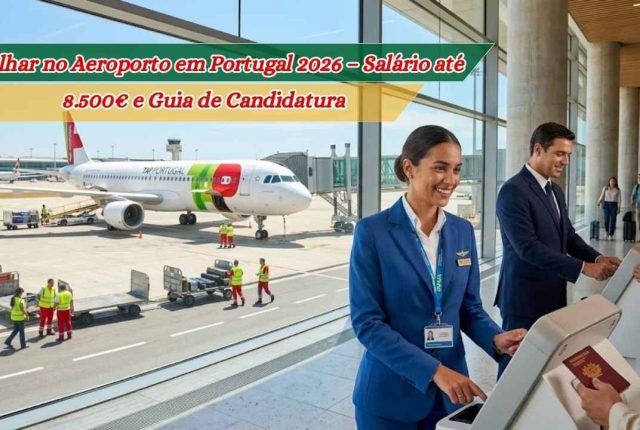 Trabalhar no Aeroporto em Portugal 2026 – Salário até 8.500€ e Guia de Candidatura