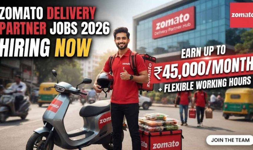 Zomato Delivery Partner Jobs 2026: Hiring Now – Earn Up to ₹45,000/Month + Flexible Working Hours